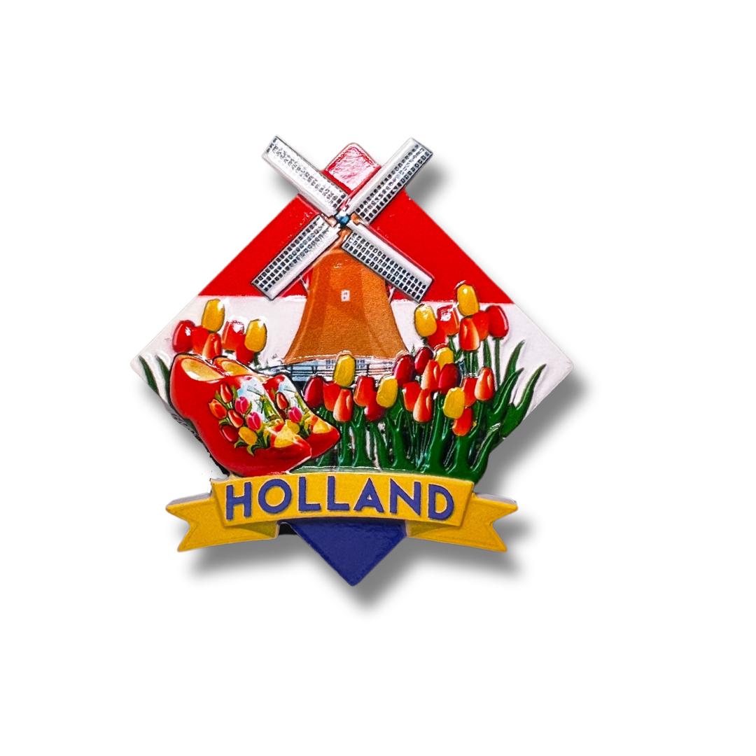 Deze magneten zijn perfect als cadeau of als aandenken aan een leuk bezoek aan Amsterdam. De set van 4 bestaat uit verschillende klassieke Hollandse bezienswaardigheden, zoals een boeren stel, klompen, Hollandse molen en tulpen. 💐 Elk magneet is stevig waardoor ze stevig aan de koelkast of andere metalen oppervlakken kunnen worden bevestigd.