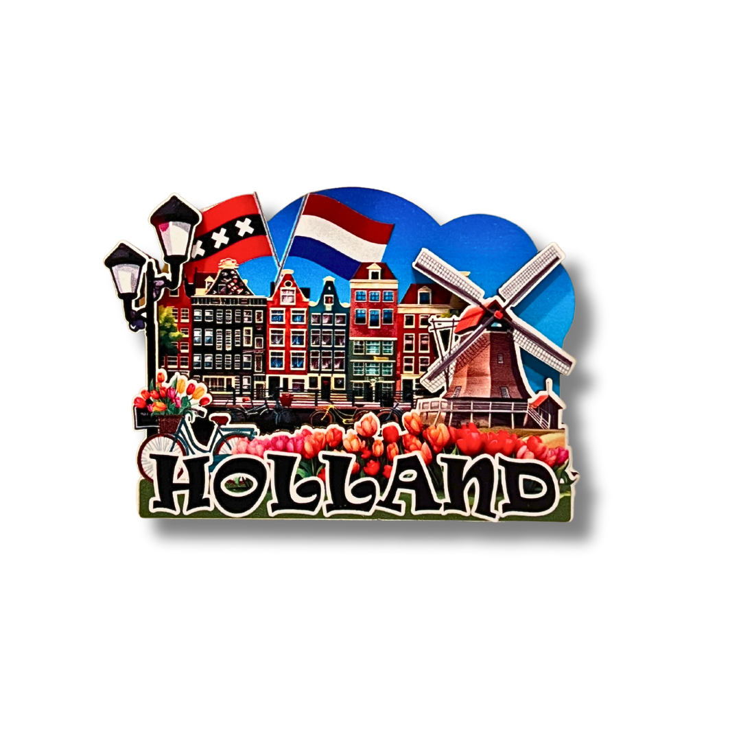 holland magneten magneet koelkastmagneet amsterdam delfts blauw molen tulp koe typisch hollands souvenir holland souvenir nederland amsterdam rotterdam kussend paar delftsblauw kado cadeau idee kado voor toerist klompen oranje klomp grachten fiets brug
