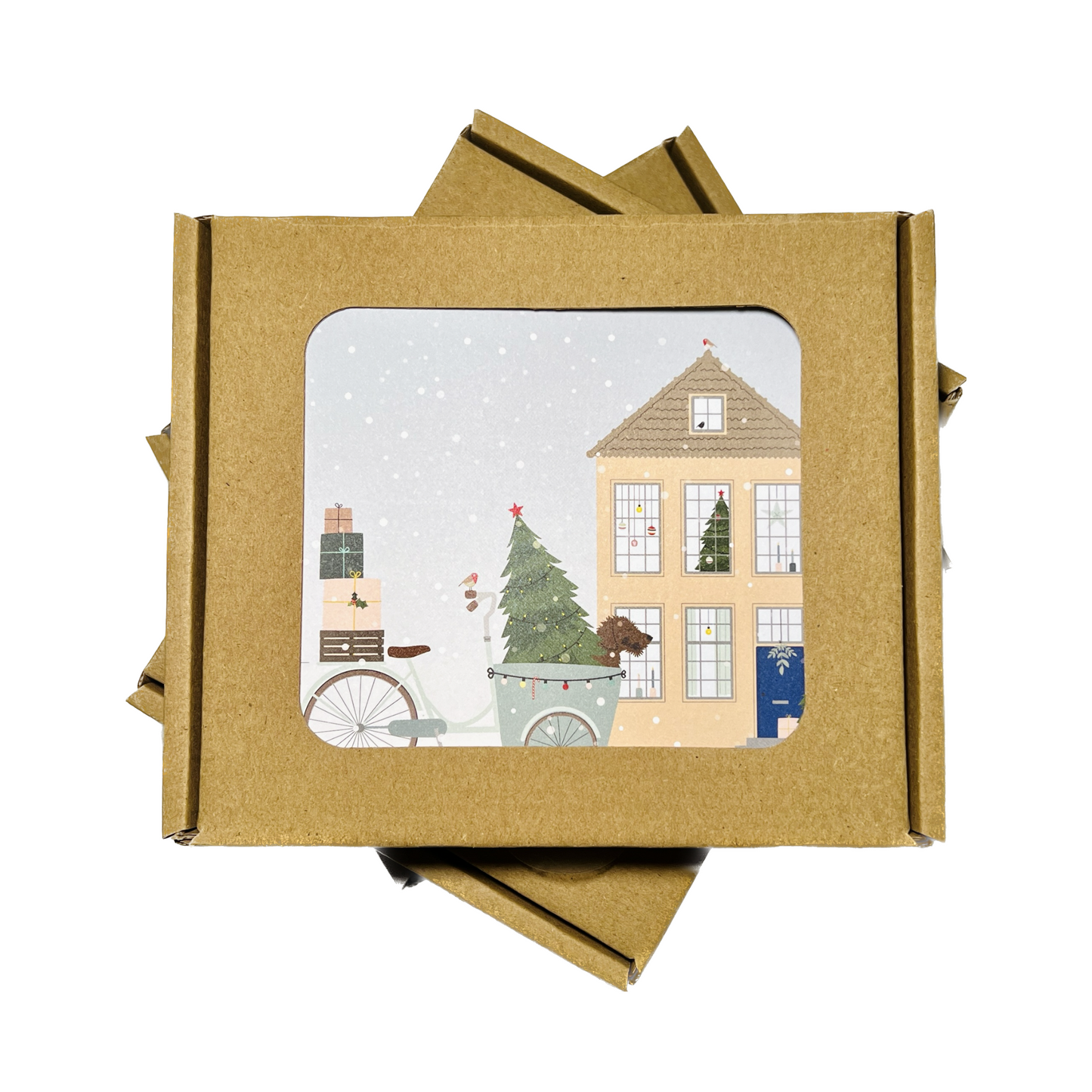 frits de teckel dachshund kerstkaarten christmas cards schattig cute kawaii 8 stuks kerstpakket kerstkaart hondenliefhebber teckels feestdagen kerstmis
