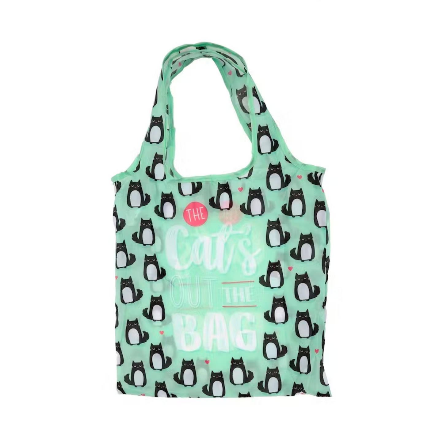 Cat Foldable Bag - Green
