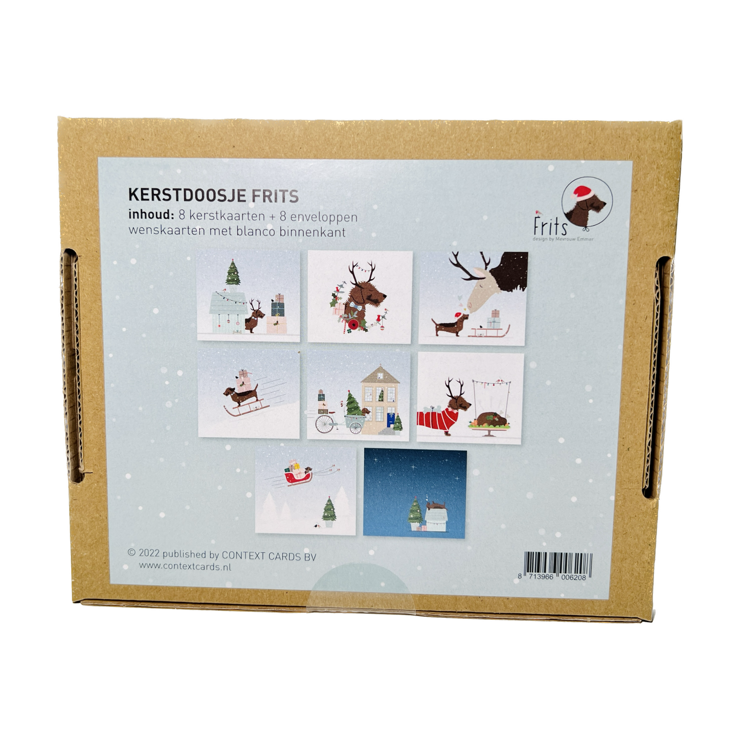 Of je nu een teckel-liefhebber bent of gewoon dol bent op schattige kaarten met kerstthema, de kerstkaarten van Frits de teckel zullen zeker een glimlach en feestelijke vreugde brengen bij iedereen die het geluk heeft er een te ontvangen. Deel de liefde deze feestdagen met deze charmante en schattige kaarten die de geest van Kerstmis belichamen bij elke kwispeling van Frits' staart!