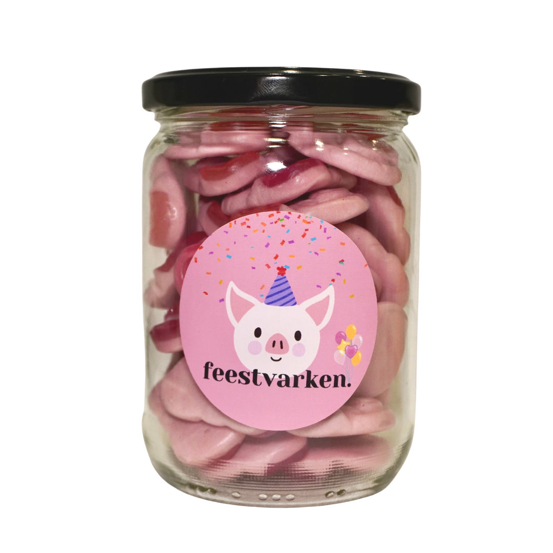 snoeppot candy jar altijd goed cadeau feestvarken
