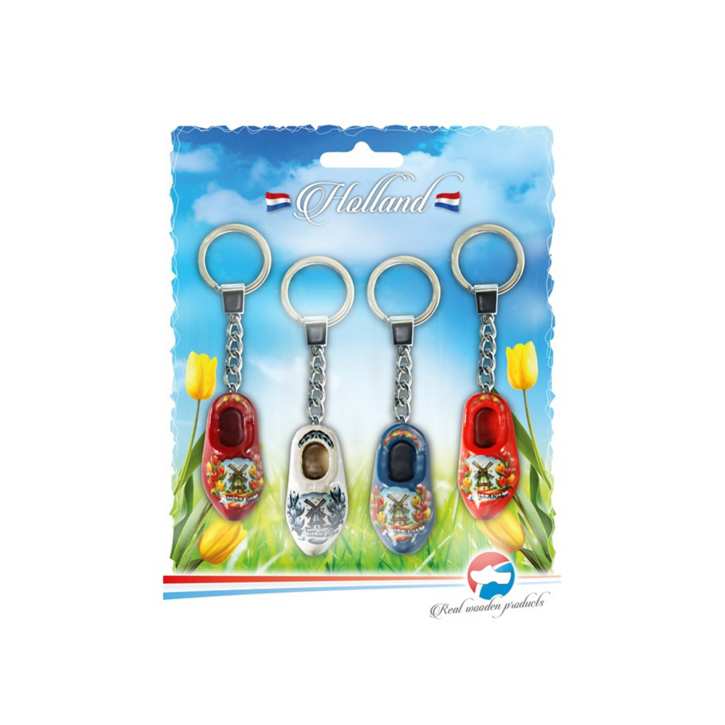 sleutelhanger rood wit blauw holland nederland nederlandse vlag donkerrood uitgeefcadeau deelcadeau kado goedkoop kado cadeauidee kerst sinterklaas klompjes tulpen molen hout Deze klompen sleutelhanger set is perfect als cadeau voor vrienden of familie. De kleuren zijn prachtig en ze zullen zeker opvallen wanneer je ze uitdeelt. De sleutelhangers zijn ook betaalbaar, dus je hoeft niet veel te spenderen om ze te krijgen. De set bestaat uit verschillende leuke kleuren!