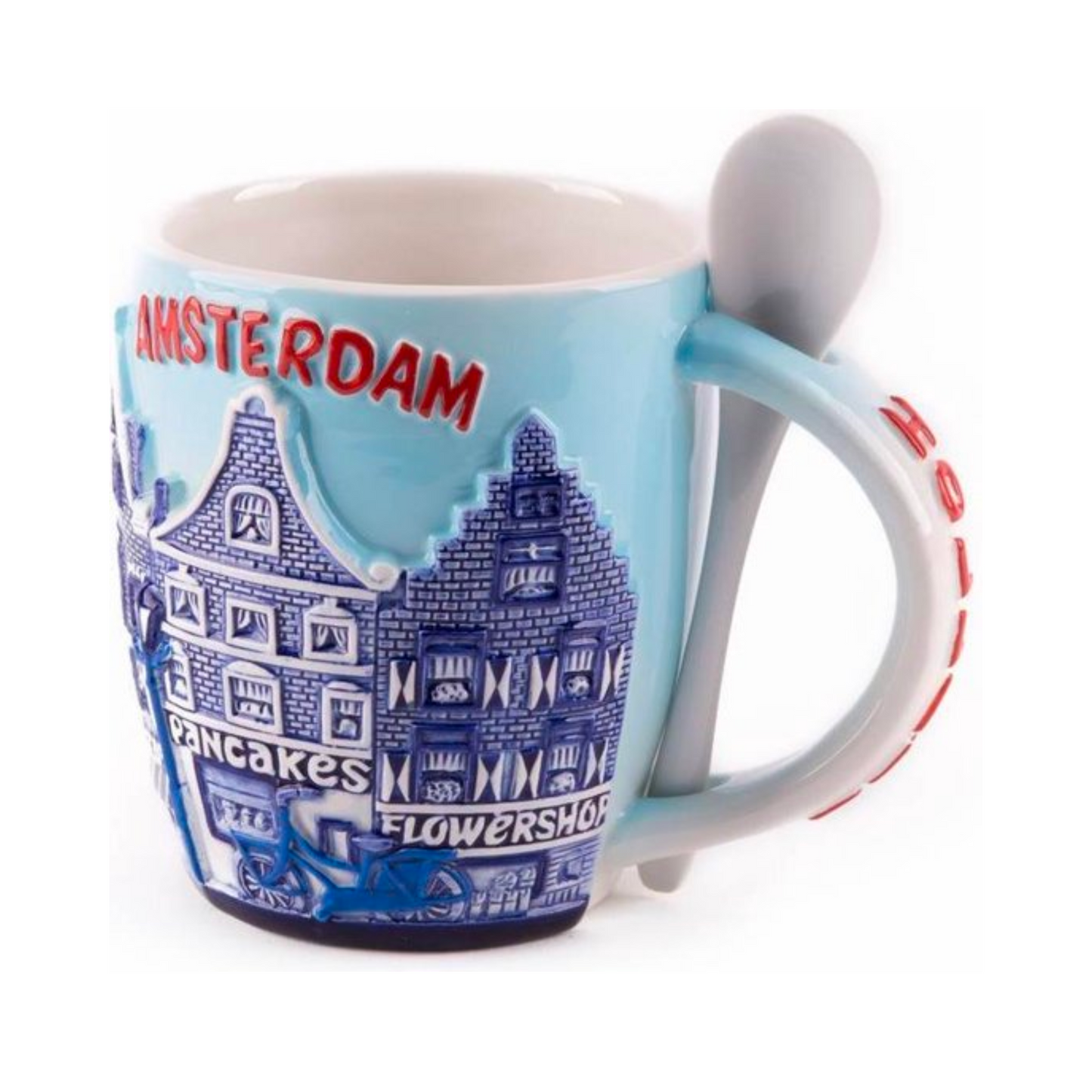 amsterdam mok zuiderzee grachten huizen lepel souvenir the netherlands nederland kado cadeau altijd goed goedkoop den haag rotterdam utrecht cadeautje