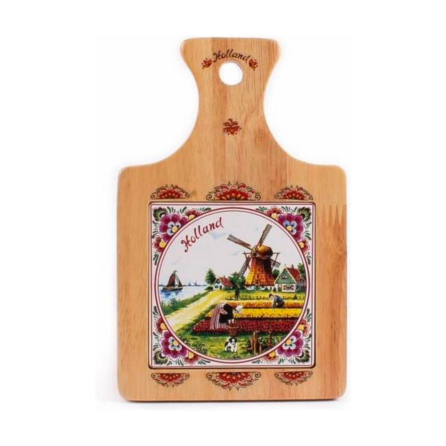 Dit kaasplankje is een uniek en leuk cadeau-idee voor toeristen die graag een origineel souvenir uit Holland willen meenemen! Het kaasplankje heeft een afbeelding van een Hollandse molen met mooi landschap en is 22x14 cm groot. Het kaasplankje is gemaakt van hout en is daardoor ook nog eens duurzaam.