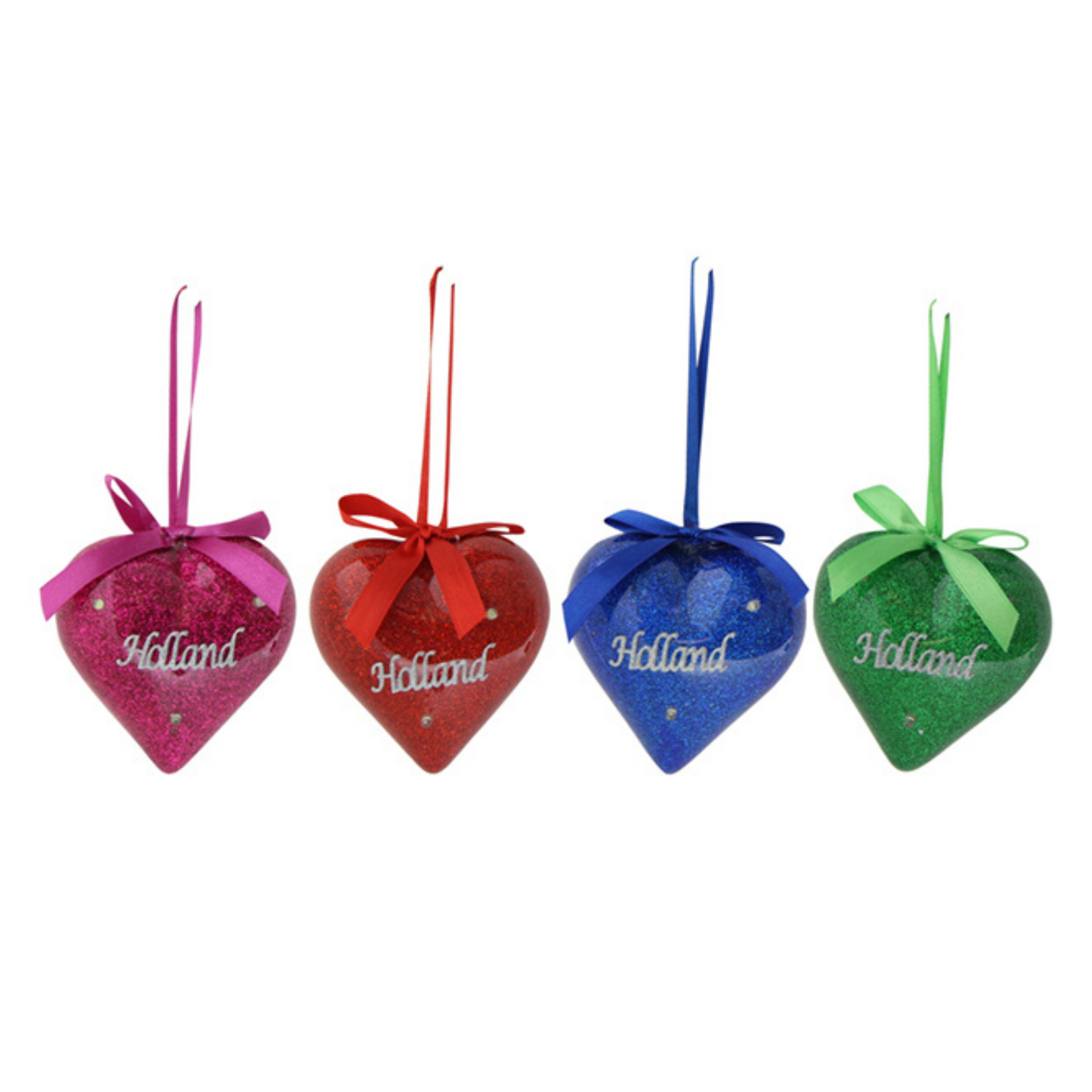 Set Hartjes Holland Kerst Ornamenten met Licht roze rood blauw groen gekleurd leuk cadeau idee kerstbal kerst versiering kerstmis