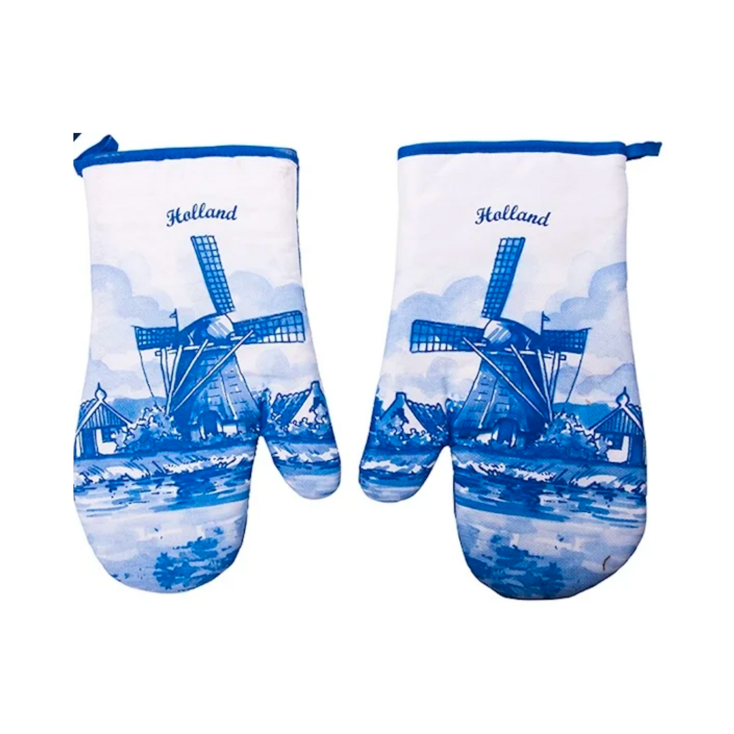 Deze set ovenwanten is een perfect cadeau voor een Holland liefhebber of toerist. Het is ook een leuk aandenken aan je eigen vakantie in Nederland. De Delfts Blauwe ovenwanten zijn gemaakt van katoen en hebben een mooi landschap en molens afgebeeld. Het is een uniek cadeau dat zeker in de smaak zal vallen!