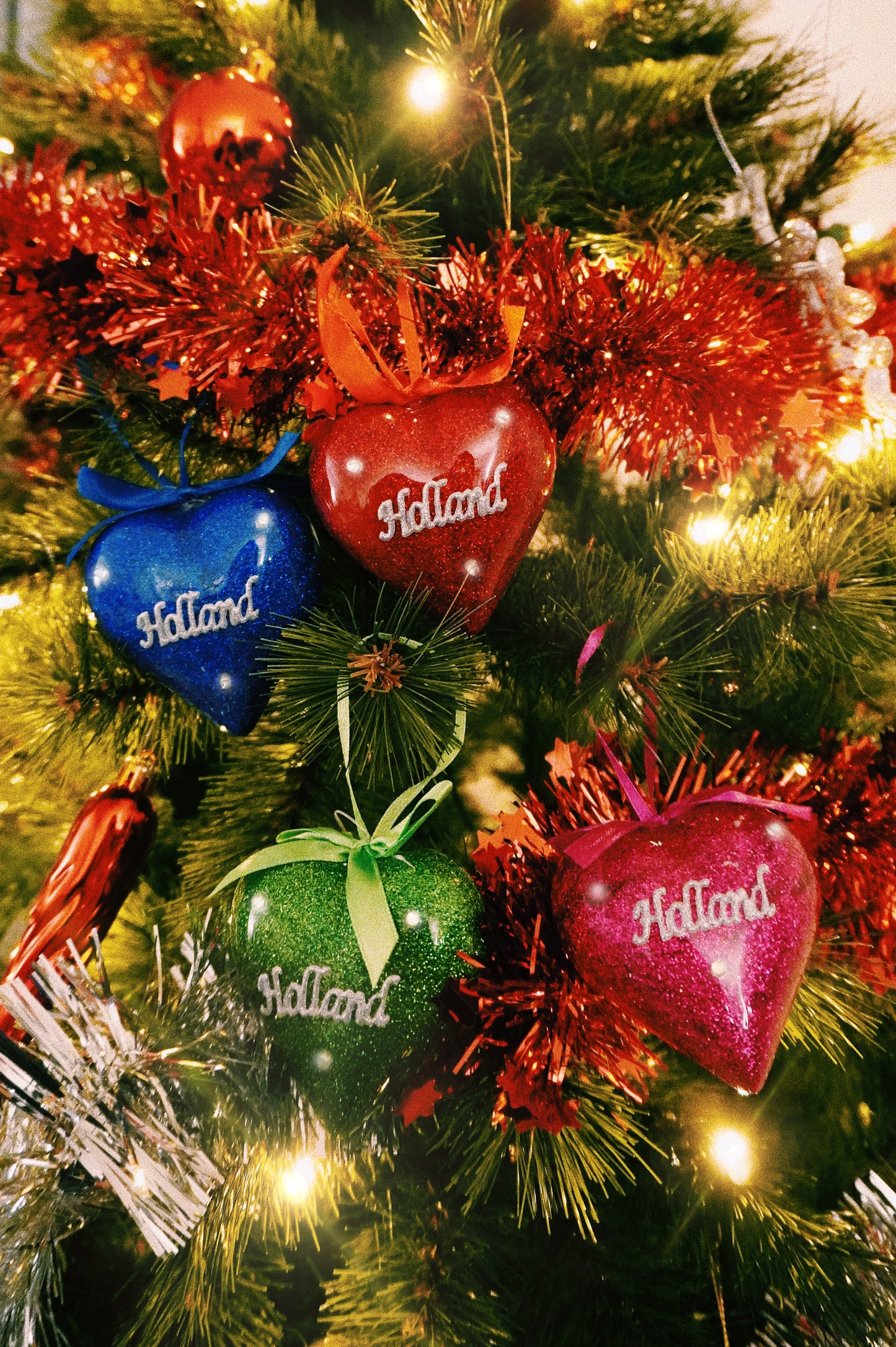 Set Hearts Holland Christmas Ornaments with Light