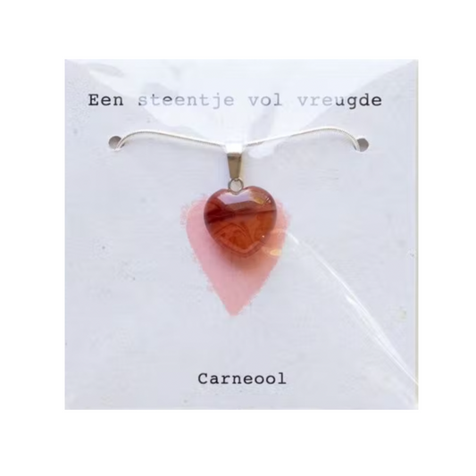 zuiverend kristal crystals echte kristal roze hartjes ketting hart heart zilver cadeau idee creatief kado origineel goedkoop makkelijk voor iedereen vrouw man kind vriendin vriend bescherming carneool sterk vreugde happiness carnelian