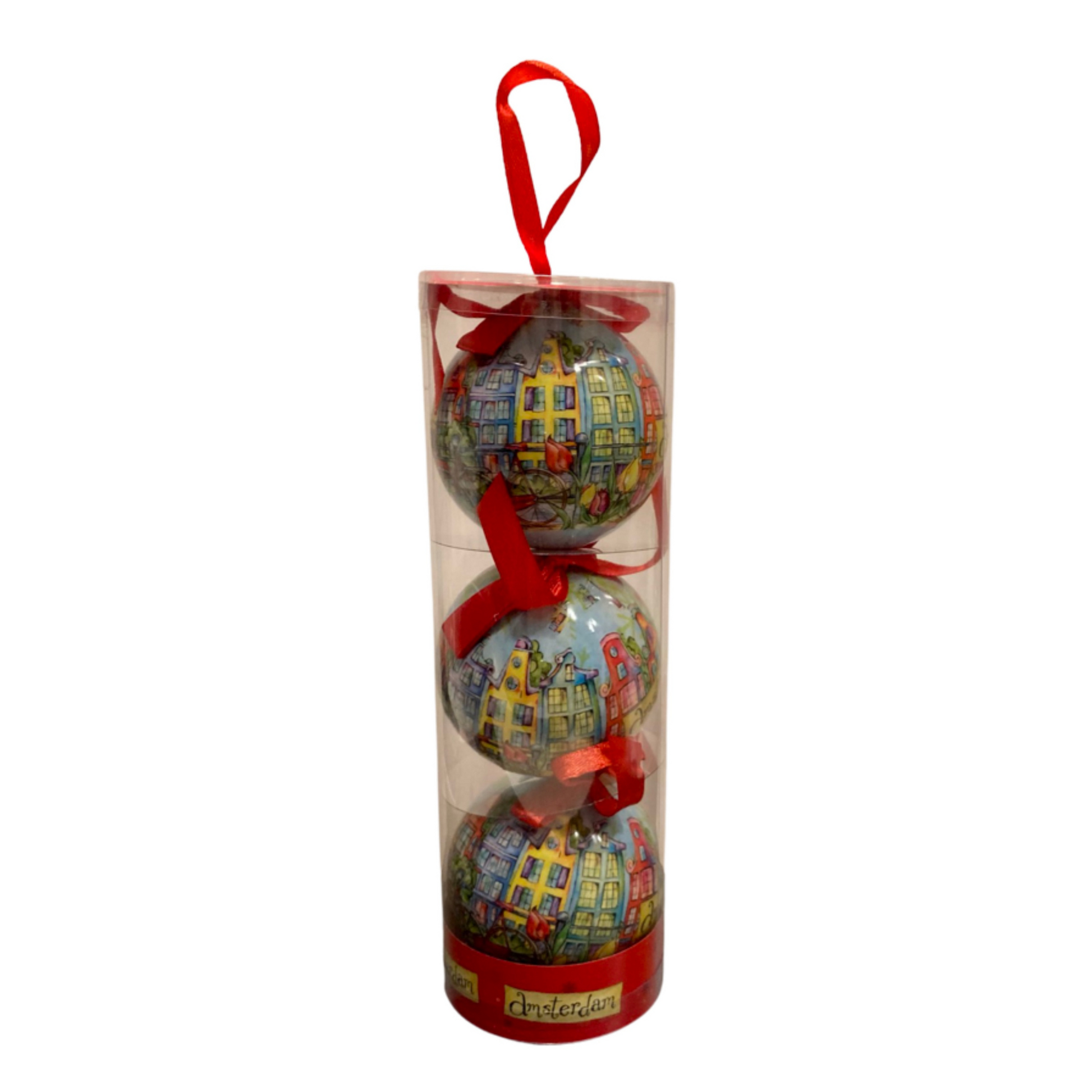 holland amsterdam kerstballen kerst ornamenten kerstversiering kerstmis koker 3 stuks voordeelverpakking amsterdamse grachten hollandse landschappen fietsen grachtjes historisch hoofdstad nederland souvenir kerstboom goedkoop tulpen